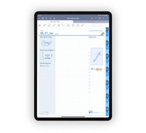 Bild für Shop Produktgallerie Planer 2021 Daily: Kalender Journal Blau für iPad 11.0 Ankündigung, Tagesjournal mit EmoLog und Notizen, Journaling