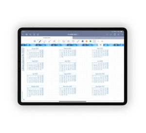 Galleriebild für Shop Nikolaus-Edition Planer 2021 Kalender Journal Blau 7 Spalten schmal für iPad 11.0 Jahresübersicht 2022 klein