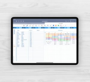 Produktbild für Shop Lehrerplaner 2020/2021 Muster Short Journal Kalender Stundenplan Blau für iPad 11.0 mit EmoLog, Notizen und Journaling Muster