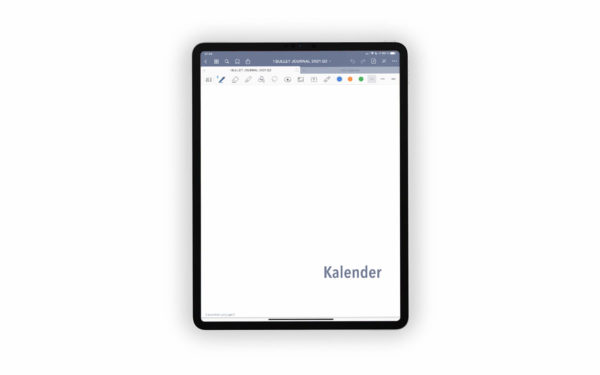 Bild (jpg) zeigt das Deckblatt der Kalenderübersichten des grauen Bullet Journals