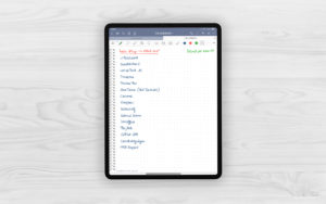 Produktbild fuer Shop Collegebook Grau fuer iPad 11.0 beispielhaft gefuellt mit EmoLog, Notizen und Journaling Muster