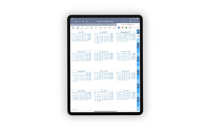 Produktgalleriebild fuer Shop Bullet Journal mit Register blau fuer iPad 11.0 Jahresuebersicht Juli 2021 bis Juni 2022