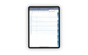 Produktgalleriebild fuer Shop Bullet Journal mit Register blau fuer iPad 11.0 Monthly Log Juli gepunktet