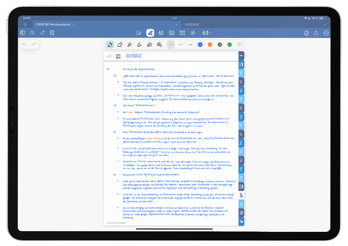 Bild (png) zeigt eine Projekt-Notizseite der blauen Nikolaus-Edition 2026